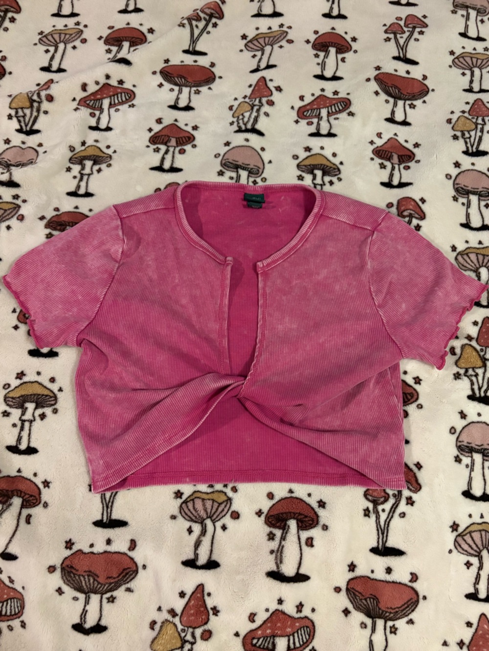 wild fable Hot Pink Ribbed Twist Crop Top Size Medium